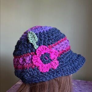 Crochet newsboy baseball cap medium soft acrylic yarn new